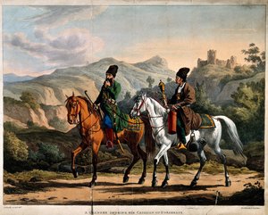 Persian Smoking a Hookah on Horseback, ca. 1820