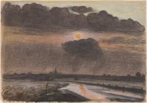 Sunset on the River by Oscar Bluemner