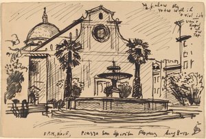 Piazza S. Spirito, Florence by Oscar F. Bluemner