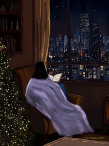 Cozy Christmas City Night by Osheensgallery