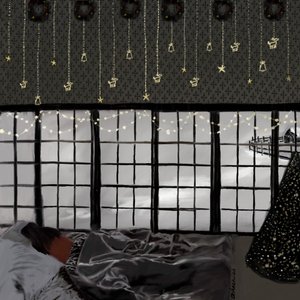 Peaceful Snowy Bedroom by Osheensgallery