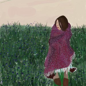 Woman in a Wildflower Field by Osheensgallery