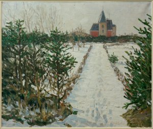 Snowy Landscape with Castle / Church