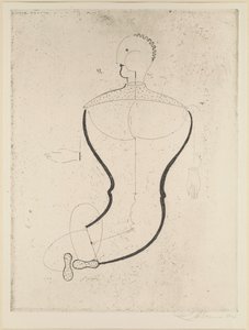 Abstract figure to the left by Oskar Schlemmer