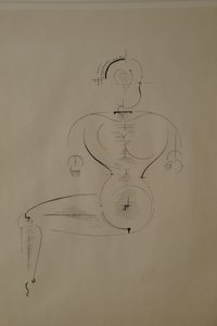 Figure from the Side: Figure H2 Seated by Oskar Schlemmer
