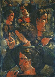 Group of Figures with Raised Hand by Oskar Schlemmer