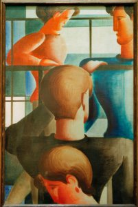 Group at the Railing I by Oskar Schlemmer