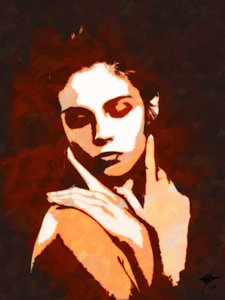 Moody Orange Woman by Osvaldo Russo