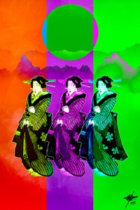 Pop Art Geisha Trio by Osvaldo Russo