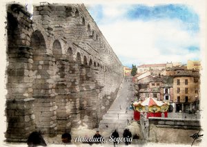 Roman Aqueduct Segovia by Osvaldo Russo