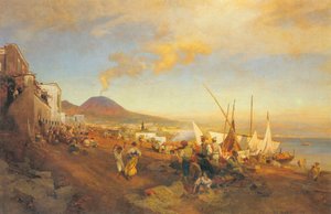 On the Beach of Naples by Oswald Achenbach