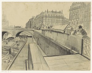 View of the Quai des Grands-Augustins in Paris by Oswald Heidbrinck