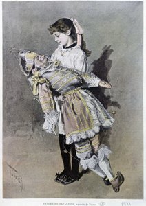 Childborn tenderness: girl and her puppet by Oswaldo Tofani