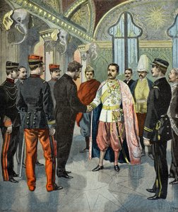 Paul Doumer Received by King Rama V of Siam in 1899 (Engraving)