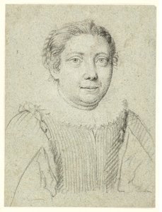 Portrait of a Woman, Half-Length Turned to the Right by Ottavio Mario Leoni