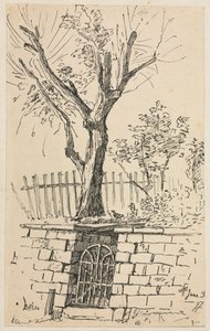 Tree on Top of a Stone Wall, Cleveland by Otto H. Bacher