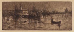 A Wet Evening in Venice, c. 1880 by Otto Henry Bacher