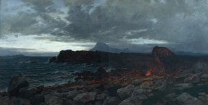 Autumn Evening on the Coast, Kinn by Otto Ludvig Sinding