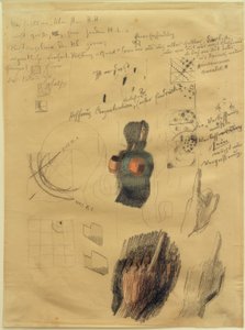 Sketch Sheet with Composition and Hand Studies for Hands Raised (Answers) by Otto Meyer Amden