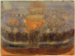 Preparation (Devotion in the Dining Room). Study (Overall Composition) by Otto Meyer Amden