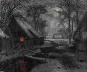 Winter Evening in Fischerhude by Otto Modersohn