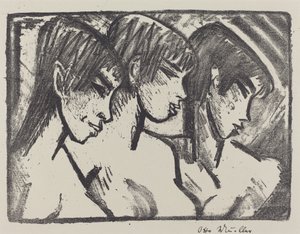 Three Girls in Profile by Otto Müller