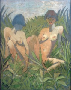 Two Girls in the Reed by Otto Mueller