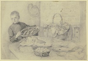 At the fishmonger by Otto Scholderer