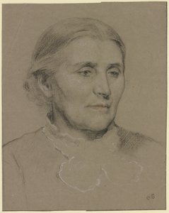 Portrait of an Elderly Lady Facing Right by Otto Scholderer
