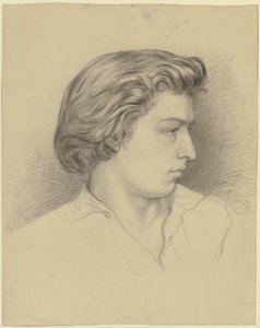 Portrait of a Young Man in Profile Facing Right