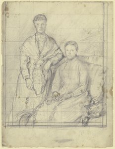 Double Portrait: Standing and Seated Figures by Otto Scholderer