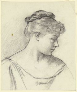 Head of the Seated Woman from “Preparation for the Costume Ball” by Otto Scholderer