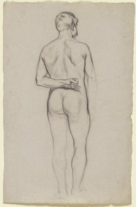 Standing Male Nude, Seen from the Back by Otto Scholderer