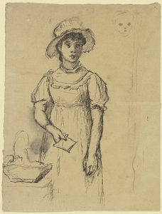 Standing Girl with Letter