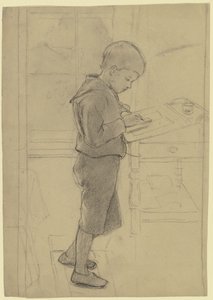 Victor Scholderer Standing at a Writing Desk by Otto Scholderer