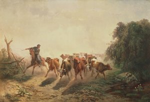 Union Drover with Cattle for the Army by Otto Sommer