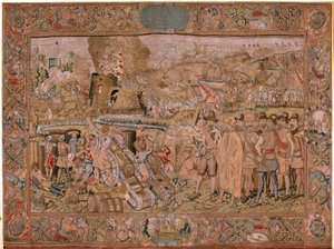 Flemish Tapestry. Series Triumphs and Battles of Archduke Albert. The Capture of the Town of Hulst. Seventh Tapestry in the Series. Model Otto van Veen and Hans I Snellinck