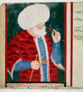 Portrait of Barberose. Grand Admiral of the Ottoman Empire after a career as a pirate. Miniature from the manuscript Ms. H. 2134
