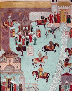 View of the Church of St. Irene, the Gate of the Serail and the Palace of the Sultans in Constantinople. 17th Century. Istanbul, Topkapi Sarayi Museum Library by Ottoman School