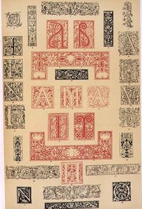 Specimens of Typographic Embellishments from 16th century Italy and France, published by Aldine, Giunta and Stephan, chapter XIX, plate XC, from 
