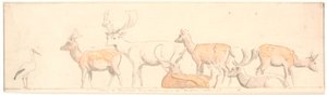 A Herd of Deer and a Stork by P.C. Skovgaard