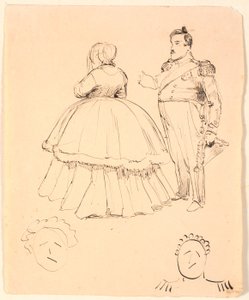 Caricature of Frederik VII and Countess Danner; below Christian VIII