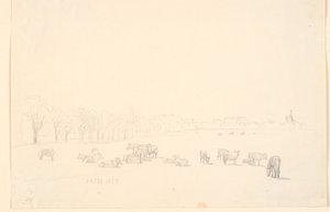 Cows on the Common, with Tagens Mill in the Background