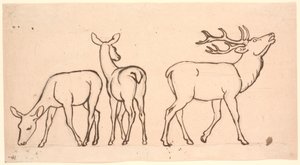 Red Deer and Two Hinds by P.C. Skovgaard
