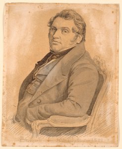 Portrait of a Seated, Corpulent Man in Half-Figure, Three-Quarter Profile to the Left