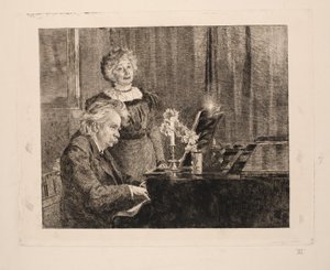 Edvard and Nina Grieg at the Piano