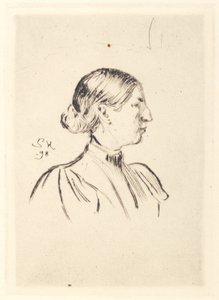 Portrait of Anna Ancher, profile by Peder Severin Krøyer