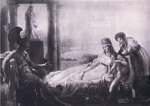 Aeneas relating to Dido the misfortunes of Troy, from MacMillan school posters