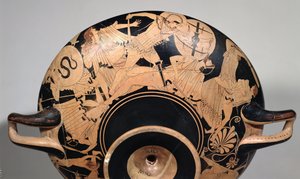 Detail of an attic red-figure cup depicting scenes from the Trojan War, c.490 BC by Painter Brygos