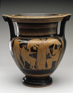 Red Figure Column Krater with scene of Zeus and Hera, 480-460 BC